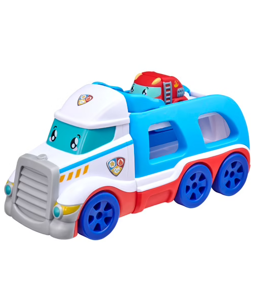 CAMION DE SECOURS AVEC VOITURE DE POMPIERS SOFT TOUCH - BABY SMILE