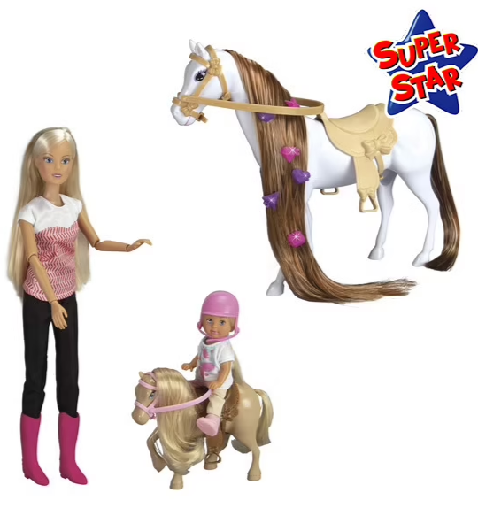 COFFRET POUPÉE CAVALIÈRE AVEC CHEVAL LOLLY ET LOLLY KID - LOLLY