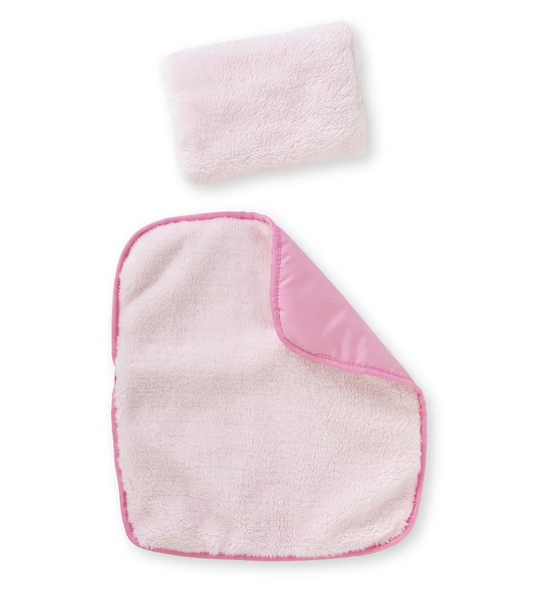 COUFFIN TRESSÉ PELUCHE ROSE POUR POUPON DE 36 À 42 CM - COROLLE