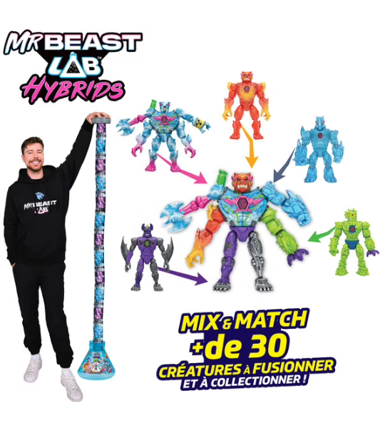 MRBEAST LAB HYBRIDS MIX  MATCH 5 FIGURINES SURPRISES - MOOSE TOYS